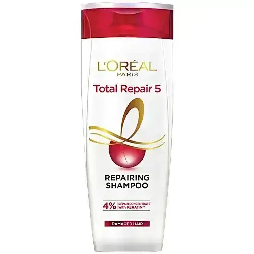 L'Oreal Paris Total Repair 5 Shampoo, 340 ml. Repairs damaged hair, leaving it strong, healthy, and revitalized.
