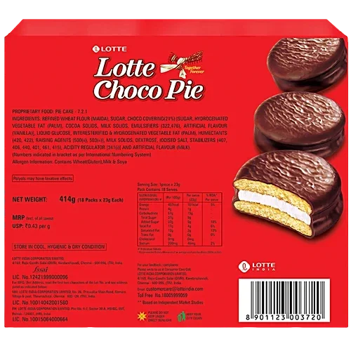  Lotte Choco Pie - Original, With Rich Marshmallow, 23 g (Pack of 18) image 2
