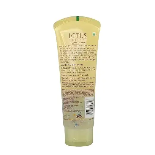 Lotus Herbals Jojobawash Face Wash 80g, Nourishing Cleanser with Active Milli Capsules image 2