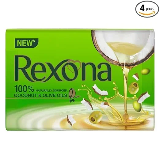 Rexona Coconut and Olive Oil Soap For Silky Smooth Skin, 4X100 g