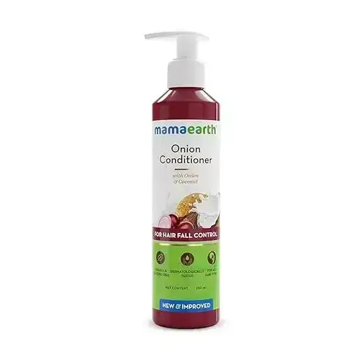 Mamaearth Onion Conditioner 250ml for hair growth and reduced hair fall. Natural and safe hair care.