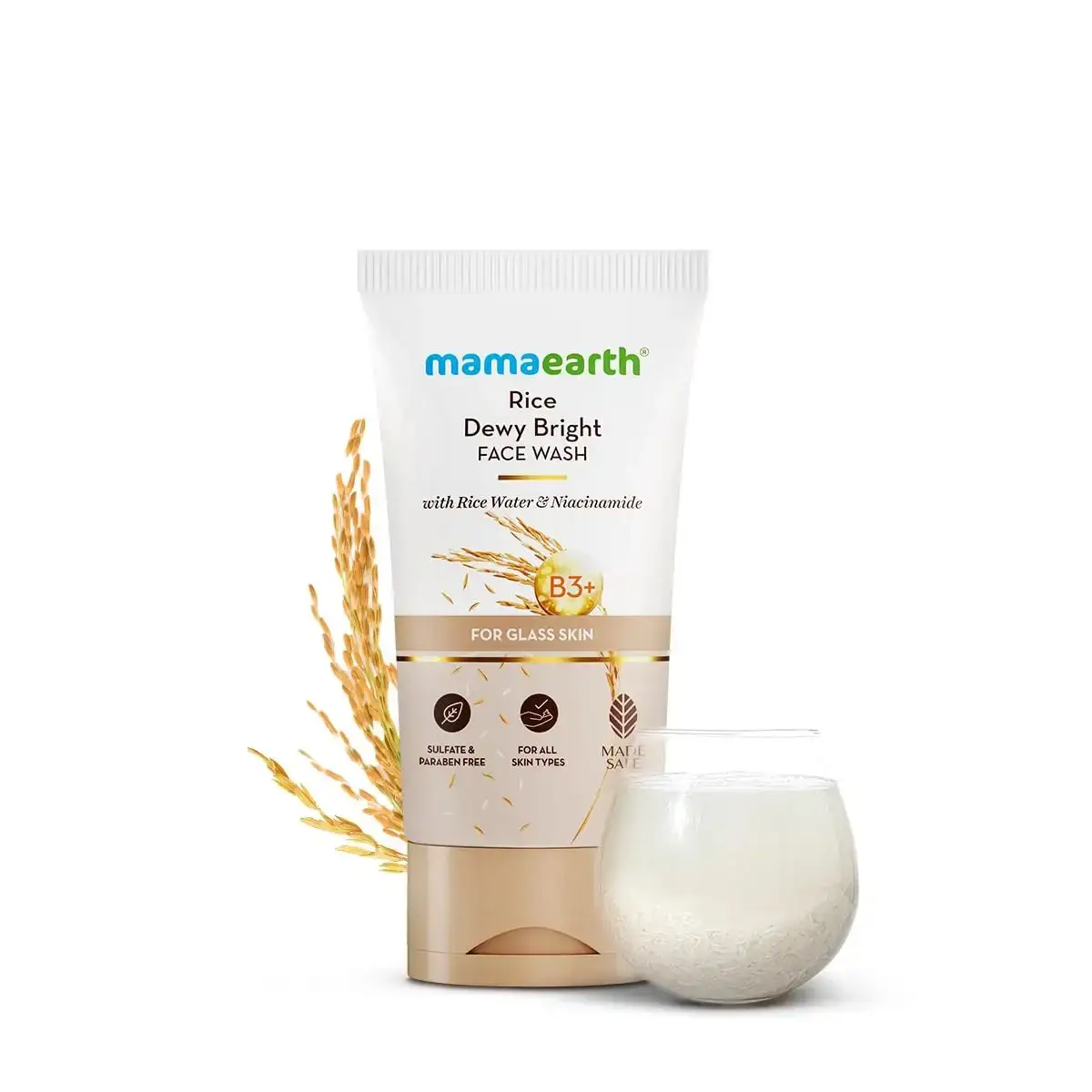 Mamaearth Rice Dewy Bright 150ml for Glow-Boosting Rice Water Face Wash image 2