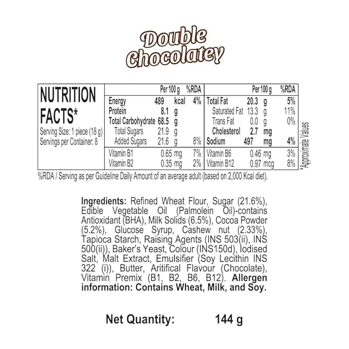  Malkist Chocolate Flavoured Cracker Biscuits Jumbo Pack, 144 Gram  image 2