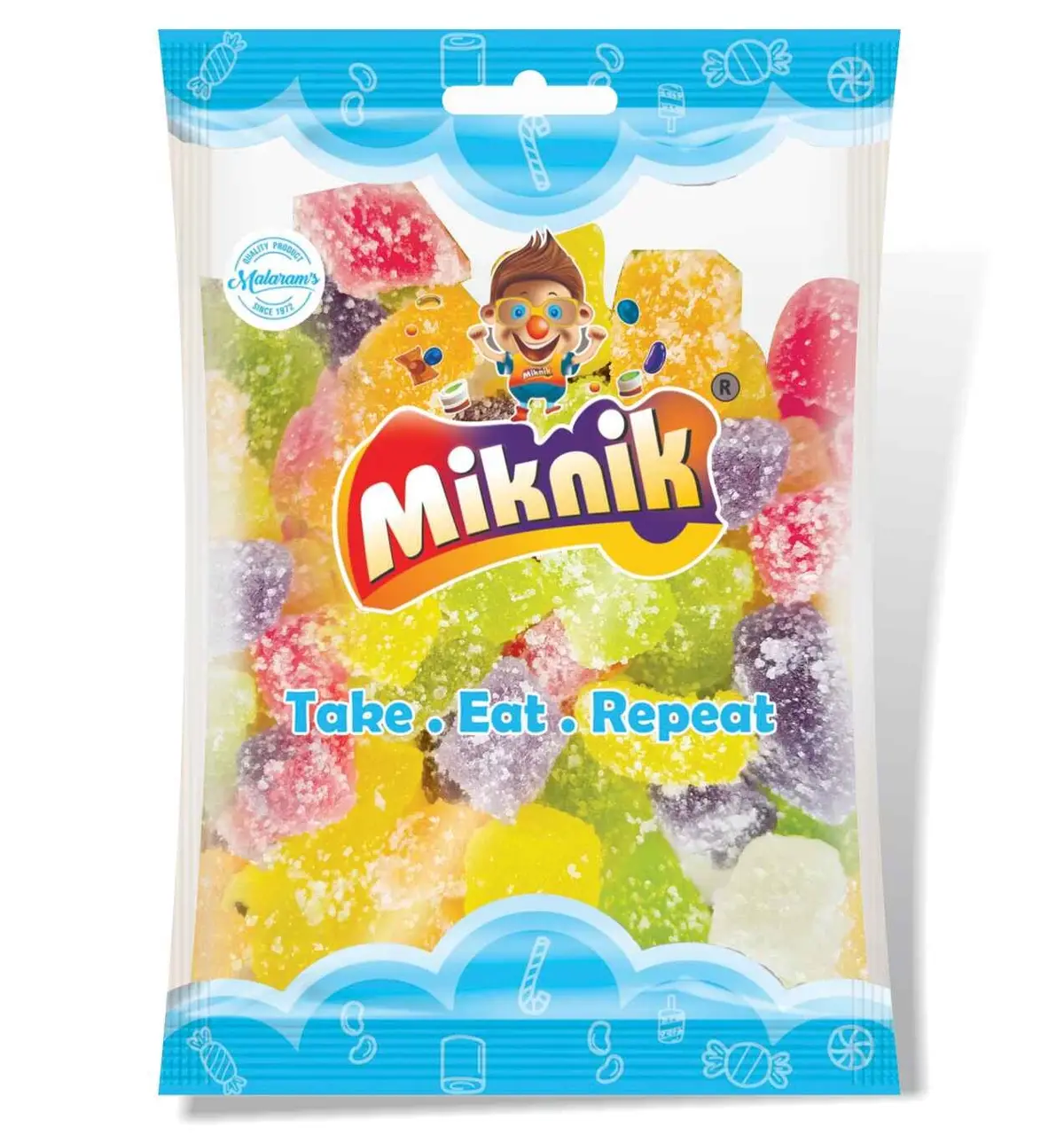 Miknik Jolly Jelly candy, 80gm, flavorful and sour.