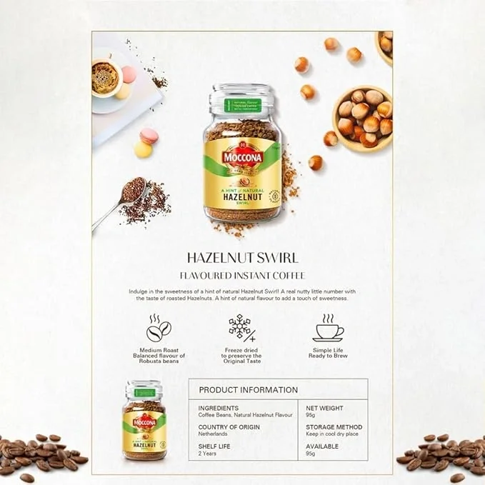 Moccona Hazelnut Flavoured Instant Coffee 95g image 2