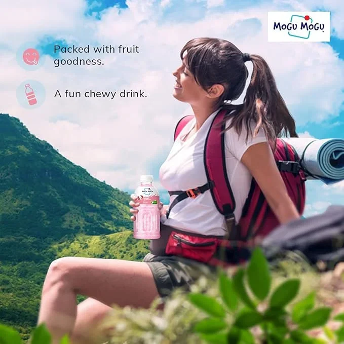 Mogu Mogu Lychee Juice Drink with Nata de Coco Jelly – 320ml image 2