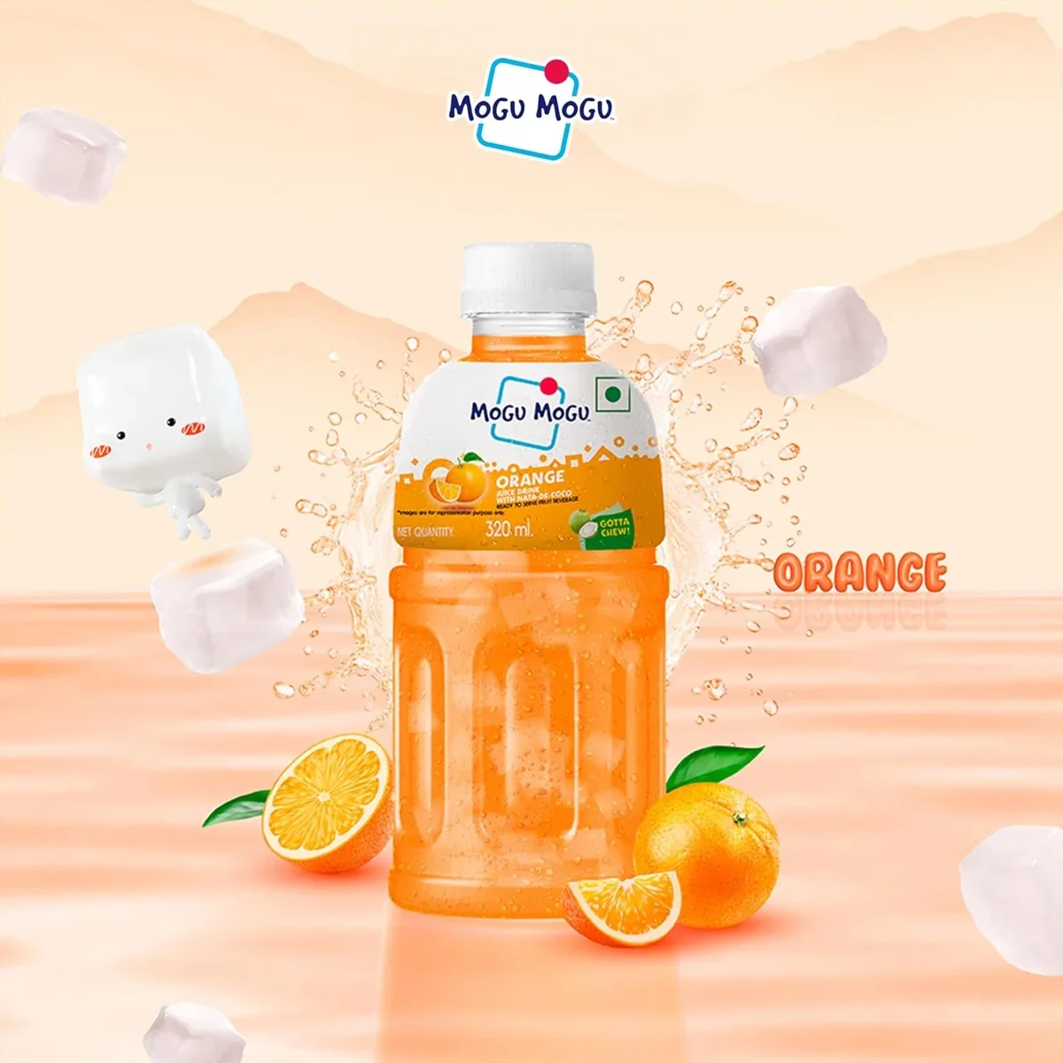 Mogu Mogu Orange Juice Drink with Nata de Coco Jelly – 320ml image 6