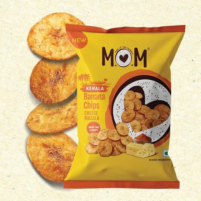 MOM Meal of the Moment Cheese Masala Banana Chips, Super Thin & Crispy, No Artificial Flavours, Zero Trans Fat, 75g