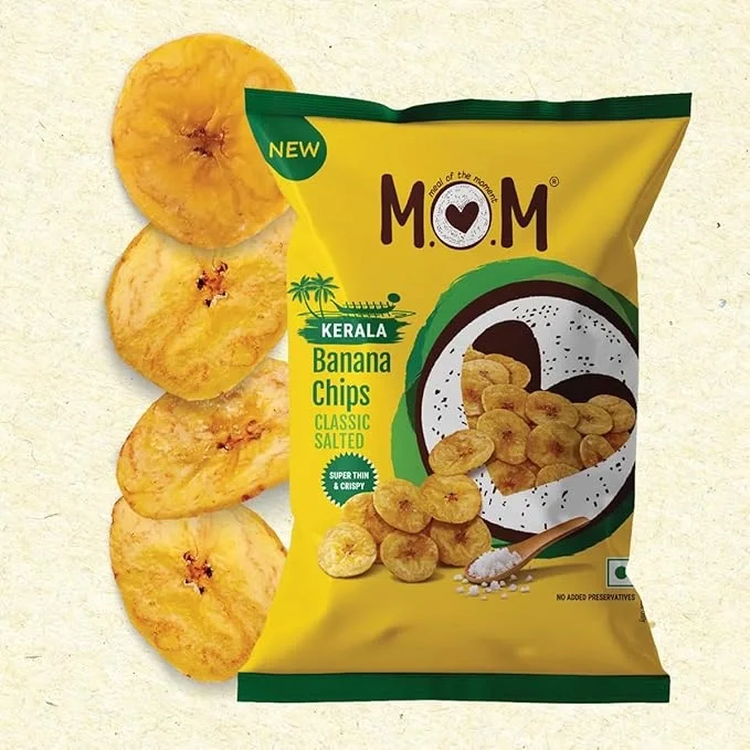 MOM Classic Salted Banana Chips, Super Thin & Crispy, No Artificial Flavours, Zero Trans Fat, 75g