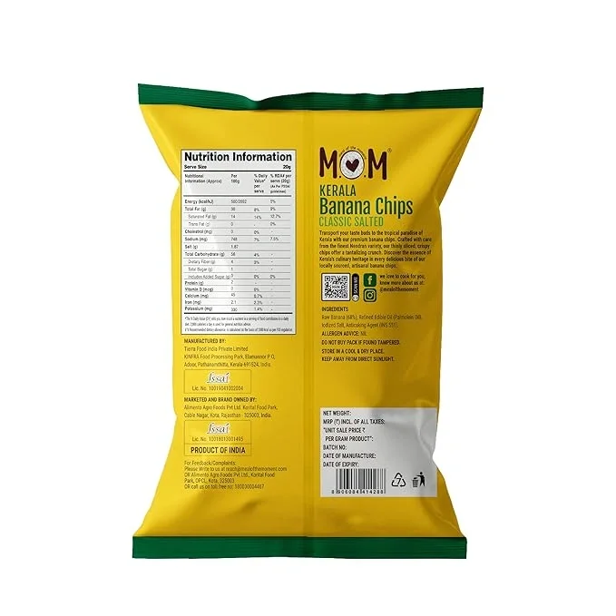  MOM - Meal of the Moment, Classic Salted Banana Chips, Super Thin & Crispy | No Artifical Flavours | Zero Trans Fat, 75g image 3