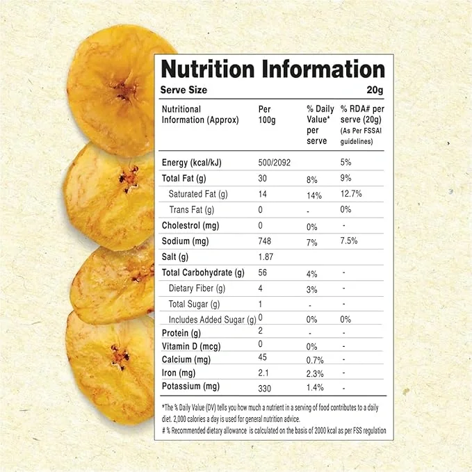  MOM - Meal of the Moment, Classic Salted Banana Chips, Super Thin & Crispy | No Artifical Flavours | Zero Trans Fat, 75g image 4
