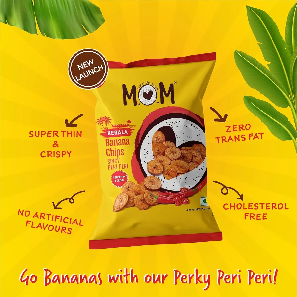 MOM Meal of the Moment Peri Peri Banana Chips 75g | Super Thin & Crispy Snack image 7