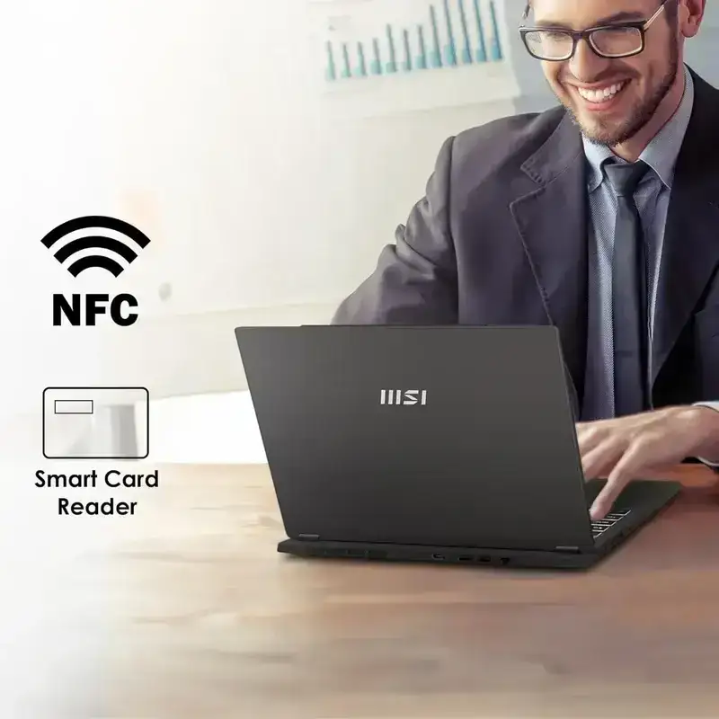 MSI Commercial 14 H, Intel Core i5-13500H, 16GB 3200 MHz DDR4 RAM or Memory, 1TB NVMe SSD, 14” FHD+ (1920x1200), IPS-Level, Intel® Iris® Xe graphics, Windows 11 Pro, Solid Gray, 1.6 Kg, A13MG vPro-069IN, 3 Year Warranty image 10