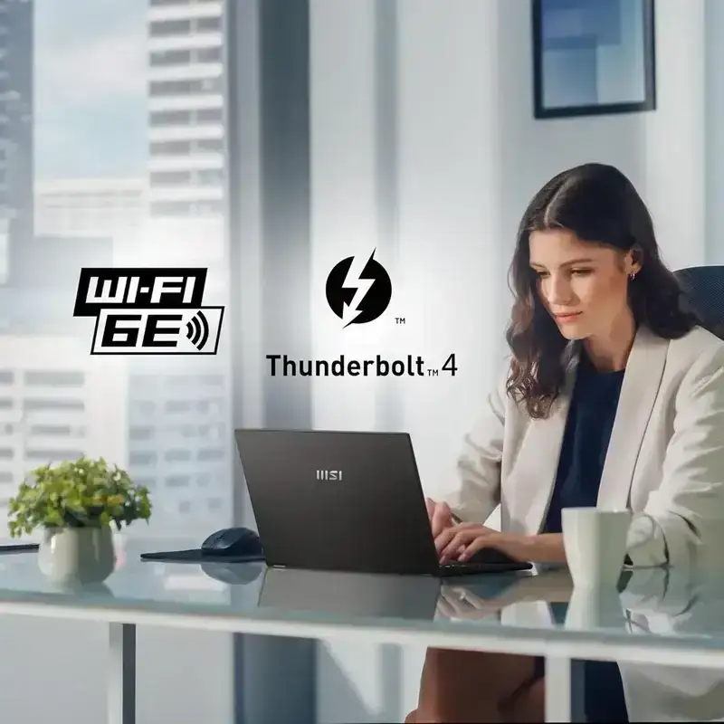 MSI Commercial 14 H, Intel Core i5-13420H, 16GB 3200 MHz DDR4 RAM or Memory, 512GB NVMe SSD, Intel Iris Xe Graphics, 14" FHD+(1920x1200), IPS-Level, Windows 11 Pro, Solid Gray, 1.6 Kg, A13MG-064IN, 3 Year Warranty image 6