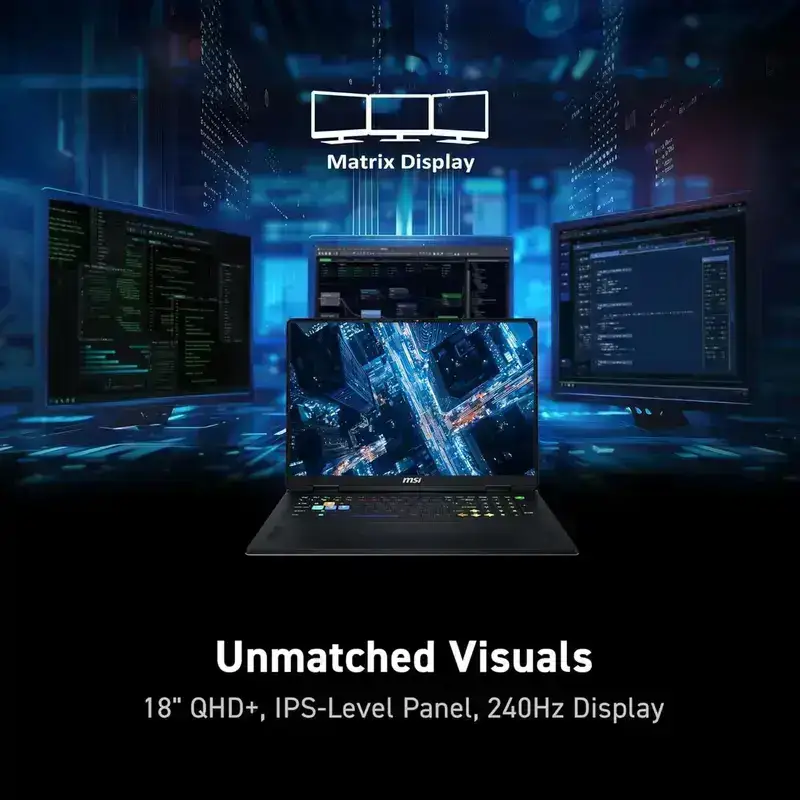 MSI Crosshair 17 HX AI, AMD Ryzen 9 9955HX, 32GB GB DDR5 RAM or Memory, 2TB NVMe SSD, NVIDIA GeForce RTX 5070 Ti DDR7 12GB, 18” QHD+ (2560x1600), 240Hz, IPS-Level, Windows 11 Home, Cosmos Gray, 3.6 Kg, A9WHG-033IN, 2 Year Warranty image 6