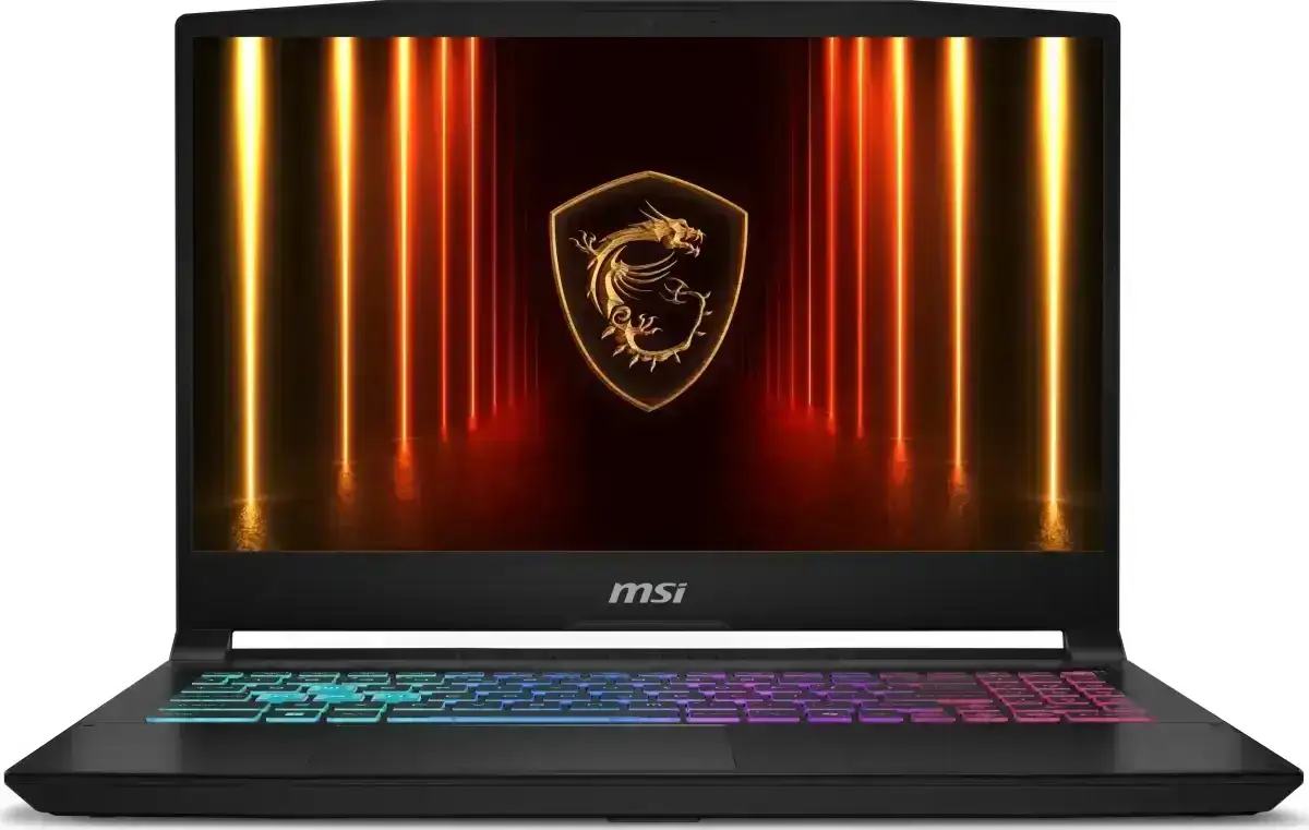 MSI Katana 15 HX gaming laptop: Intel i7 14650HX, RTX 5050, 16GB RAM, 512GB SSD, 15.6" 144Hz FHD display.