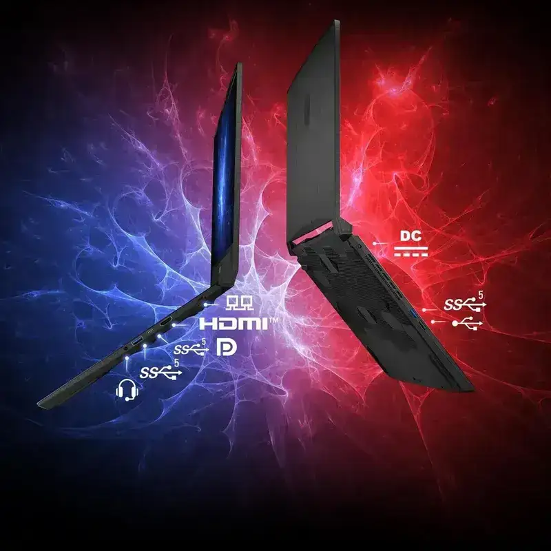 MSI Katana A15 AI, AMD Ryzen 7 8845HS, 16GB GB DDR5 RAM or Memory, 512GB NVMe SSD, NVIDIA GeForce RTX 4050 DDR6 6GB, 15.6" FHD (1920x1080), 144Hz, IPS-Level, Windows 11 Home, Black, 1.98 Kg, B8VE-418IN, 2 Year Warranty image 5