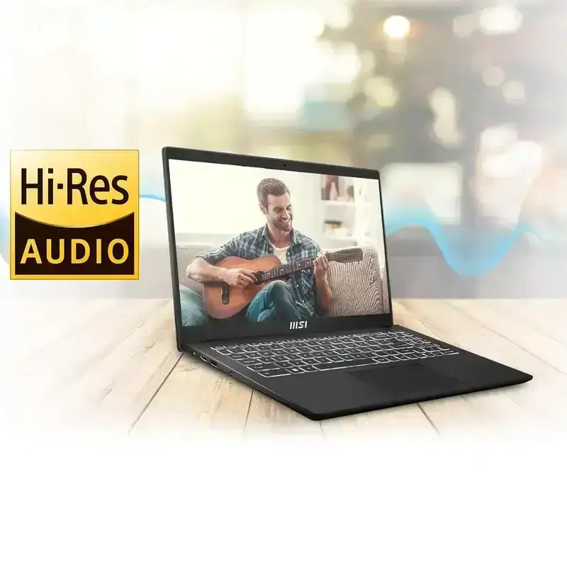 MSI Modern 15, Intel Core i7-1355U, 8GB 3200 MHz DDR4 RAM or Memory, 512GB NVMe SSD, Intel UHD Graphics, 15" FHD (1920x1080), IPS-Level, Intel® Iris® Xe graphics, Windows 11 Home, MS Office, Classic Black, 1.7 Kg, B13M-290IN, 1 Year Warranty image 7