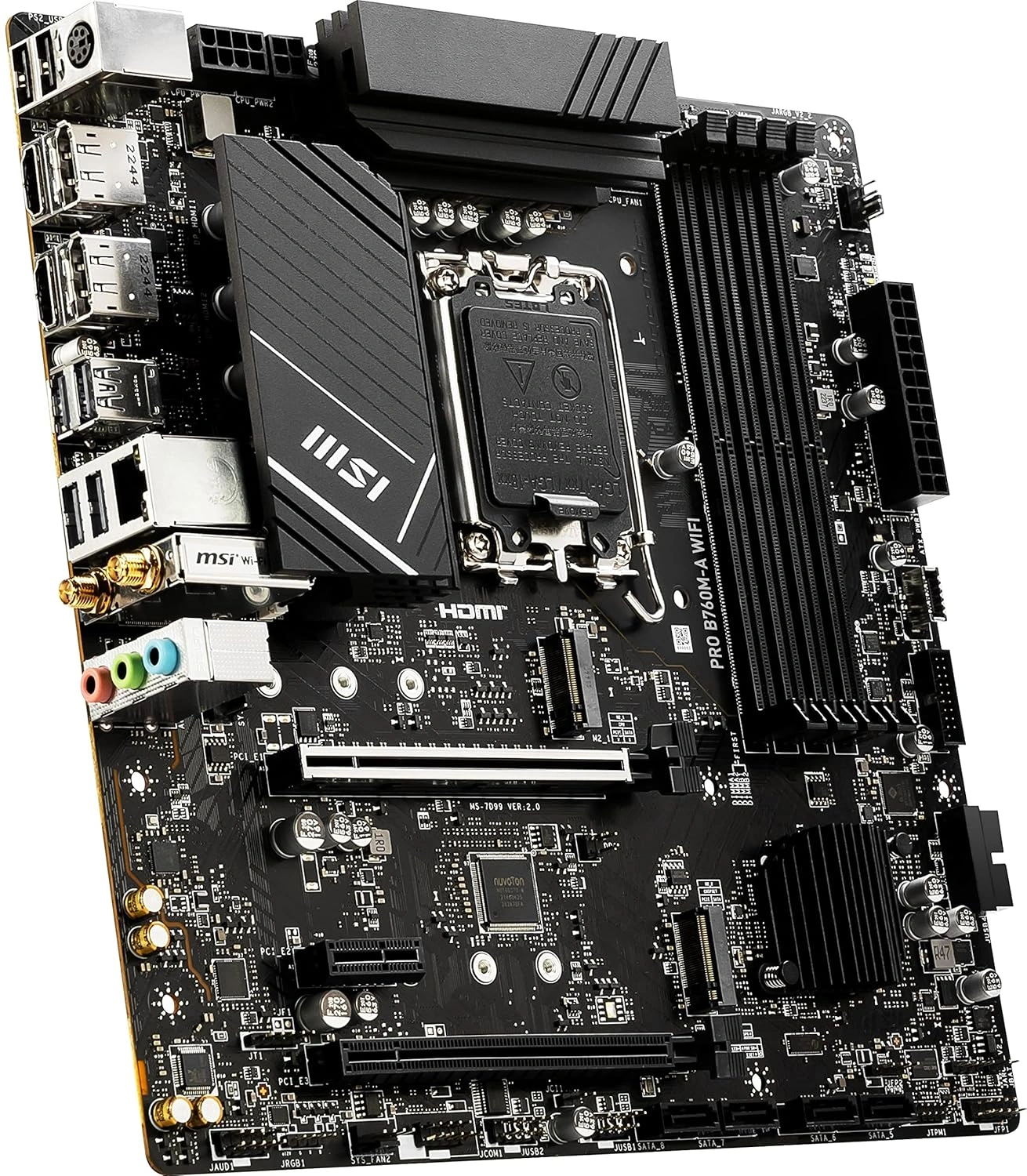 MSI PRO B760M-A WiFi ProSeries DDR5 mATX Motherboard, PCIe 4.0, M.2, Wi-Fi 6E, 2.5Gbps LAN, LGA 1700, Intel 12th/13th/14th Gen image 4