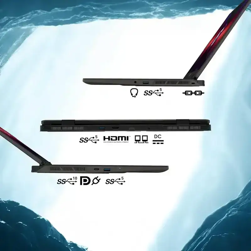 MSI Sword 16 HX, Intel Core i9-14900HX 14th generation, 16GB GB DDR5 RAM or Memory, 1TB NVMe SSD, NVIDIA GeForce RTX 4060 GDDR6 8GB, 16" FHD+ (1920 x 1200), 144Hz, IPS-level, Windows 11 Home, Cosmos Gray, 2.3 Kg, B14VFKG-287IN, 2 Year Warranty image 9