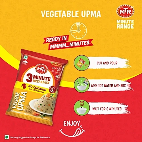  MTR 3 Mins Breakfast Veggie Upma Pouch Buy 1 Get 1  image 4