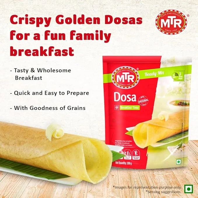  MTR Dosa Mix - Breakfast Mix | Quick Breakfast | Instant Ready to Cook Mix | Ready-To-Make South Indian Breakfast | 200g image 2
