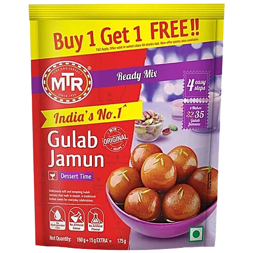 MTR Gulab Jamun Mix - Easy To Make, 160 g (Buy 1 Get 1 Free)