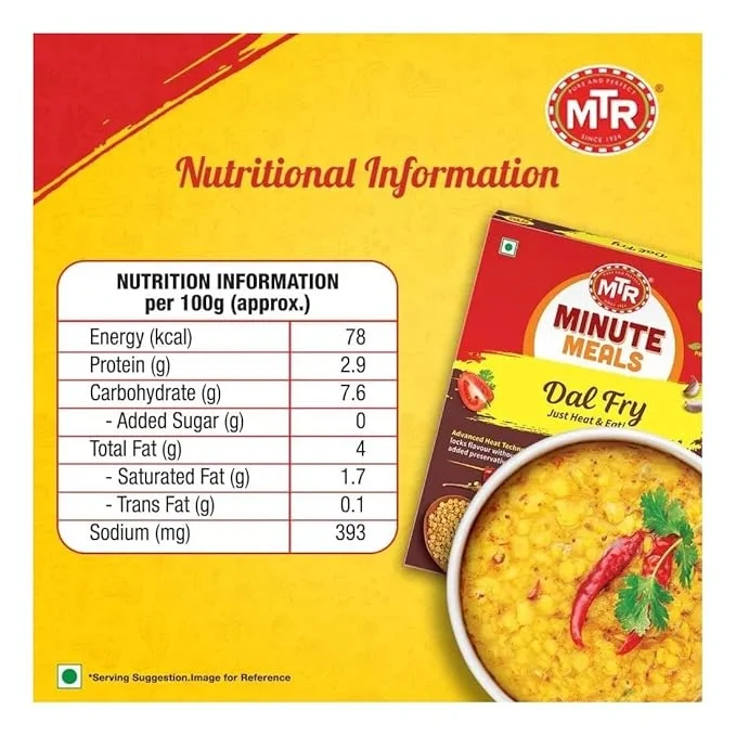 MTR Minute Meals, Ready to Eat Dal Fry, 300g image 2