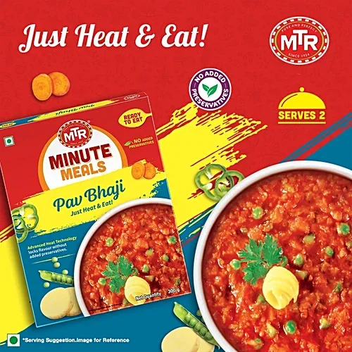 MTR, Minute Meals, Ready To Eat, Pav Bhaji, 300 gm image 3