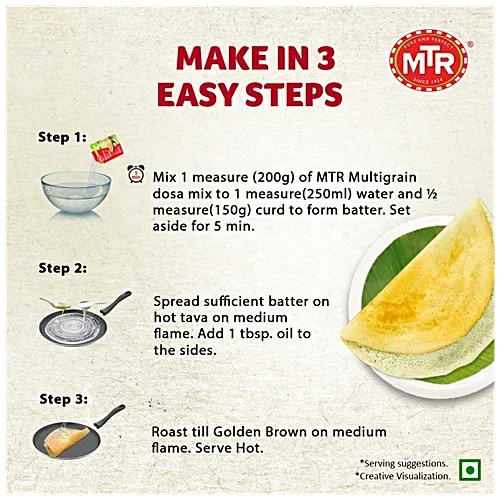  MTR Multigrain Dosa Mix, 500 g Pouch image 4