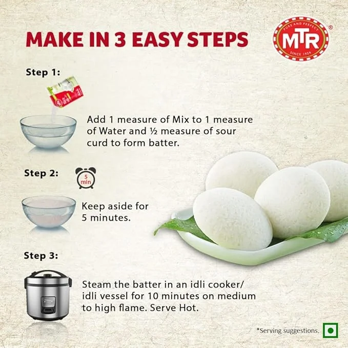  MTR Rice Idli Mix - Breakfast Mix | Quick Breakfast | Instant Ready to Cook Mix | Ready-To-Make South Indian Breakfast | 1 Kg image 5