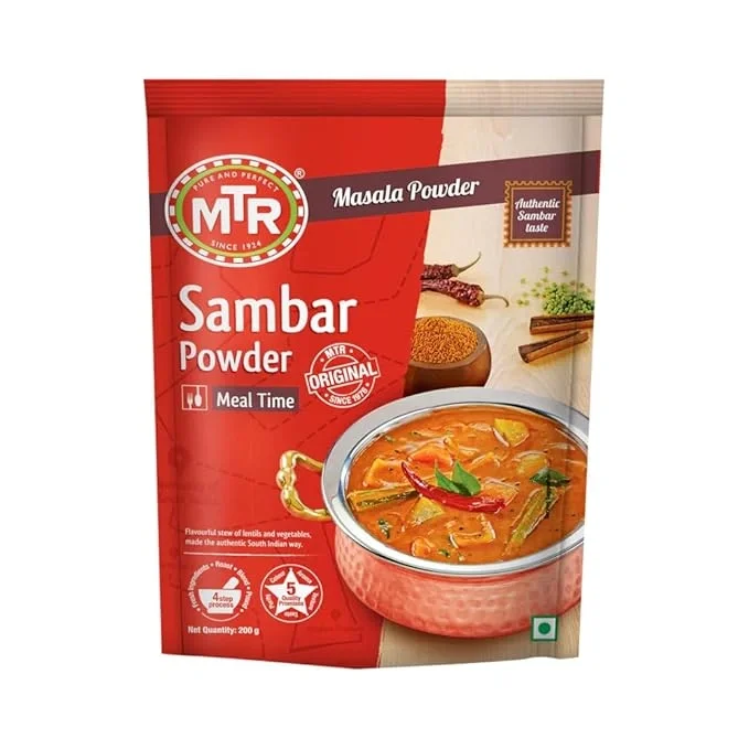 MTR Sambar Powder 200g - Authentic masala blend made with a traditional recipe.