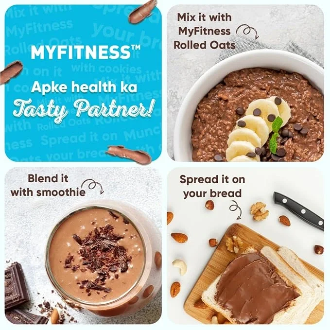 MYFITNESS Peanut Butter Chocolate Spread with Almond Crunch 510g | 25g Protein & 9g Fiber |  image 3