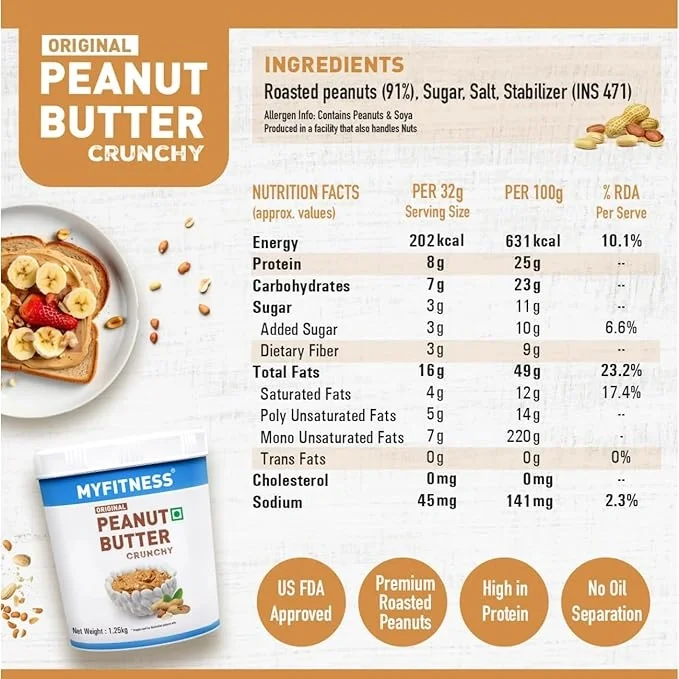 MYFITNESS Original Peanut Butter Crunchy, 1.25kg image 6