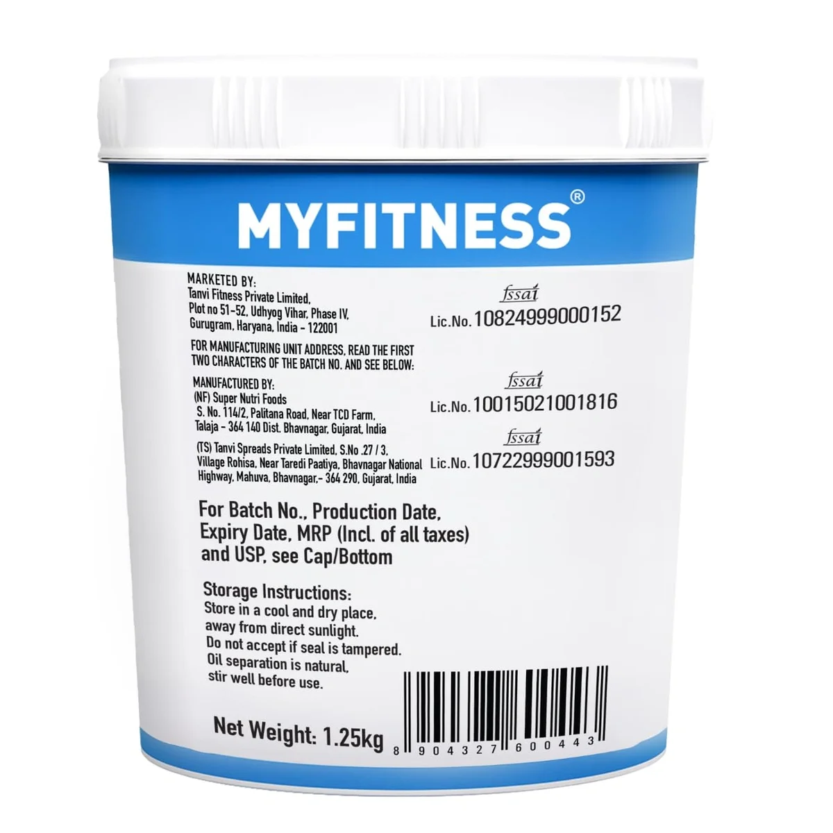 MYFITNESS Original Peanut Butter Smooth 1.25kg image 4