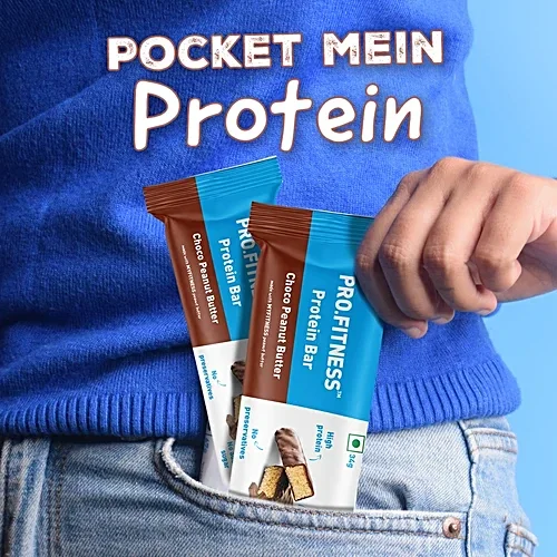  PRO.FITNESS Chocolate Peanut Butter Protein Bars with 11g Protein | No Added Sugar, No Preservatives, No Trans Fat | Healthy & Tasty, 34gm  image 6