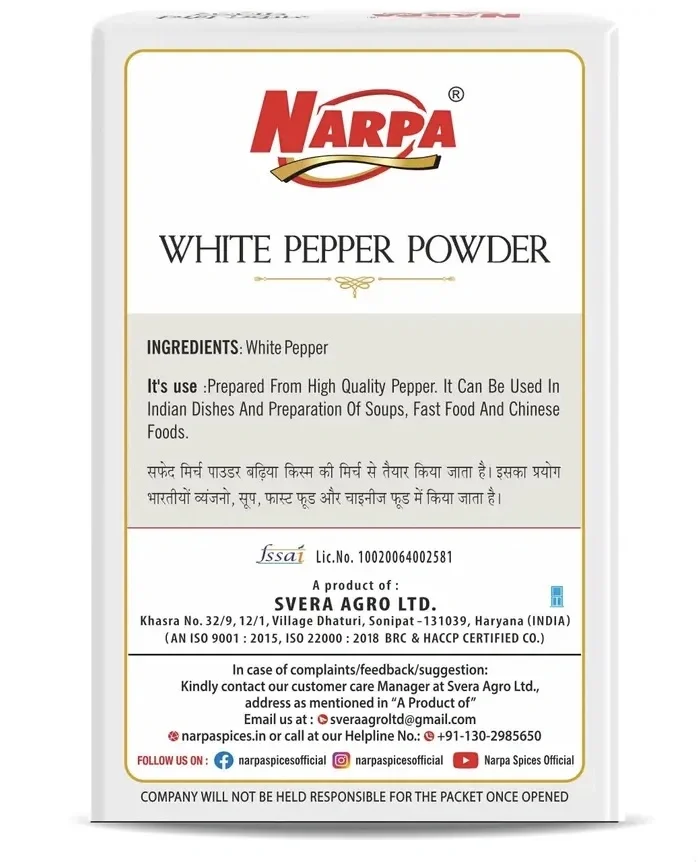 Narpa White Pepper Powder 100g image 3