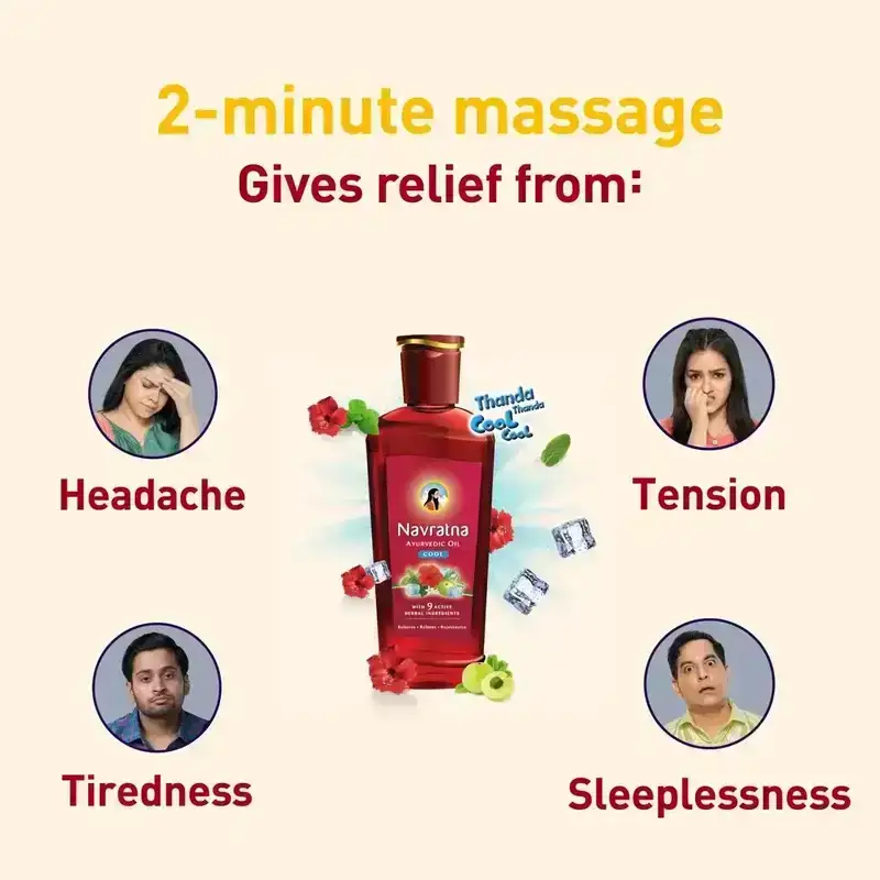 Navratna Ayurvedic Cool Oil, 200ml image 4