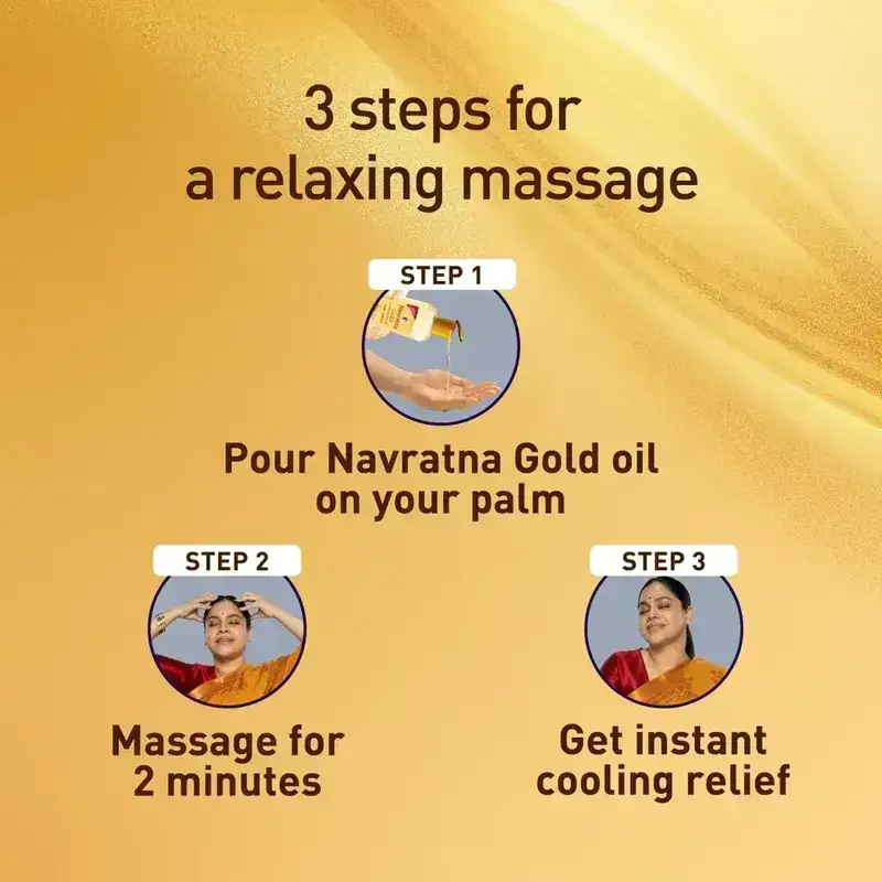 Navratna Gold Ayurvedic Cool Oil, 500ml image 3