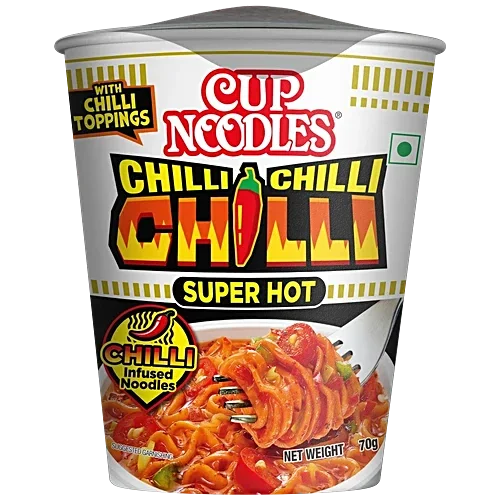 Nissin Super Hot Chilli Cup Noodle, Triple the Spice, Triple the Fun, 70gm