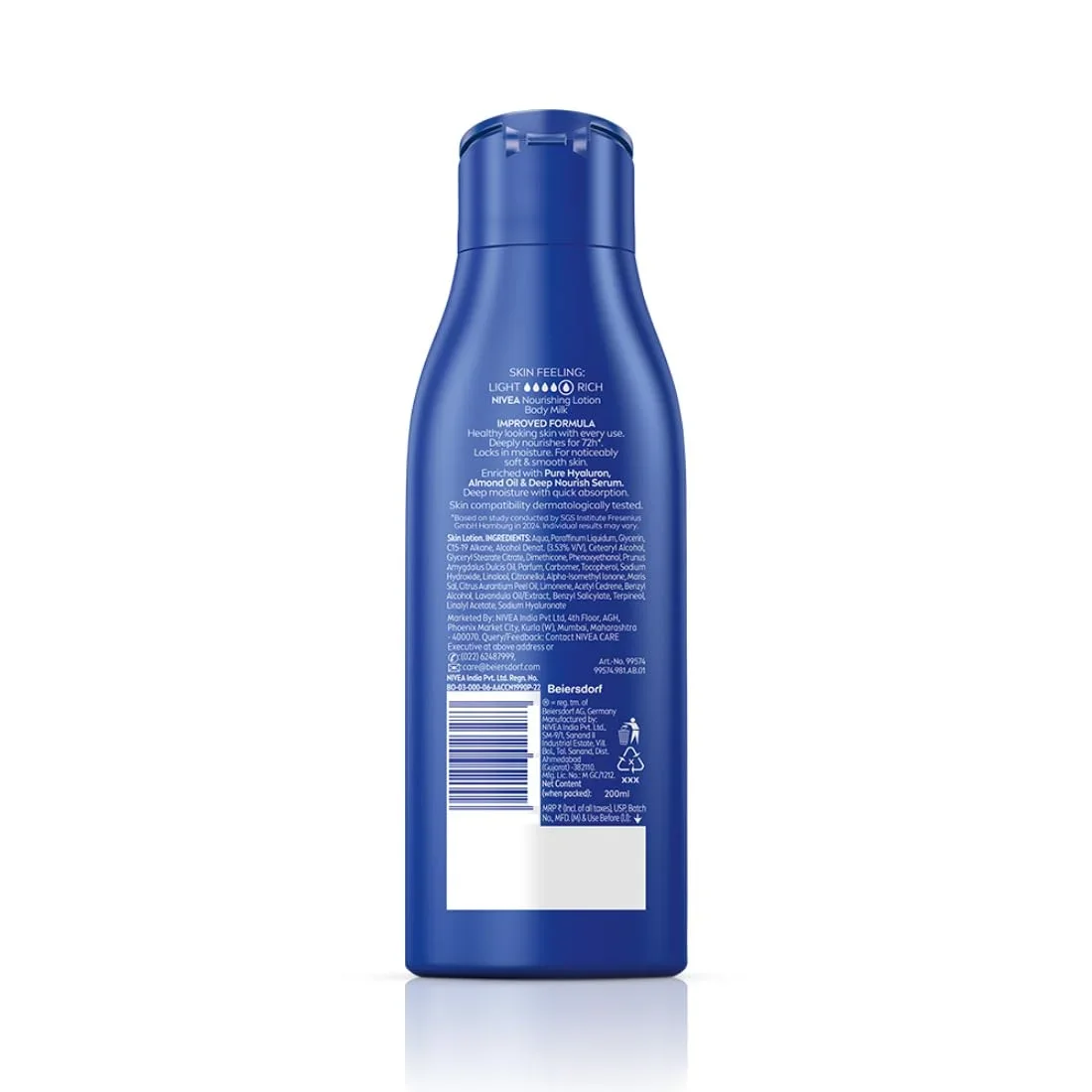 NIVEA Nourishing Body Milk 200ml, Body Lotion  image 2