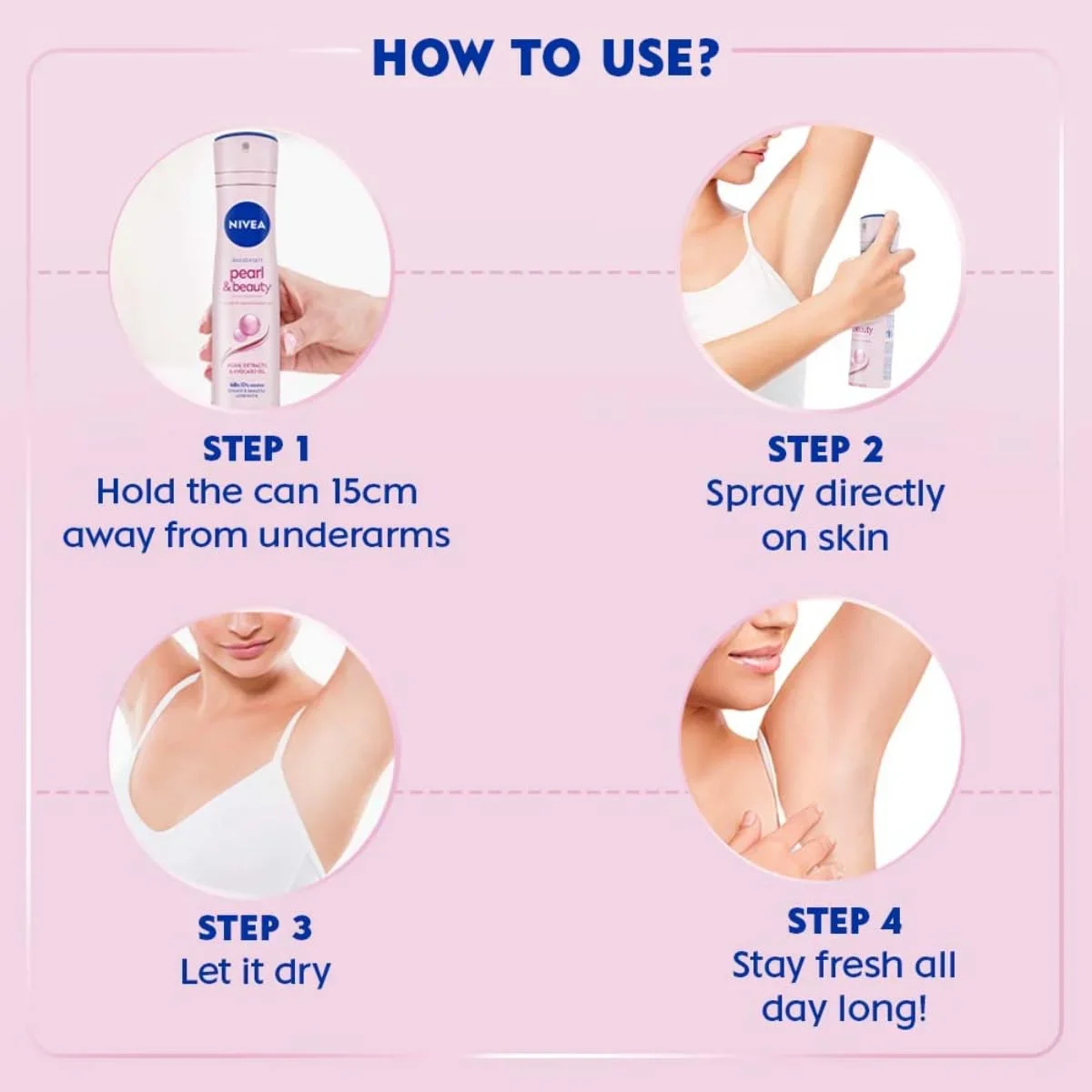 NIVEA Pearl & Beauty Women’s Deo Spray 150ml, Smooth, Soft & Fresh 48H Care image 4