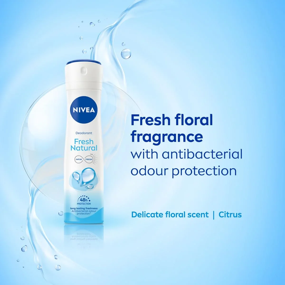 NIVEA Women Fresh Natural Deodorant Spray 150ml, Long-Lasting Freshness image 5