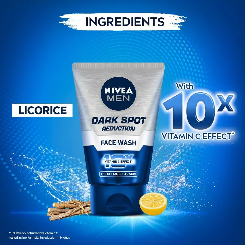 NIVEA Men Face Wash 100gm, Removes Dark Spots & Brightens Skin image 5