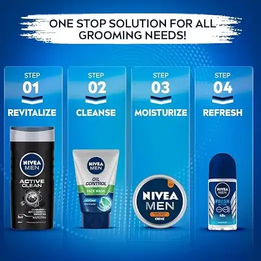 NIVEA MEN Oil Control 100 gm for Deep Clean for Oily, Acne-Prone Skin, Shine-Free, Clear Skin image 2