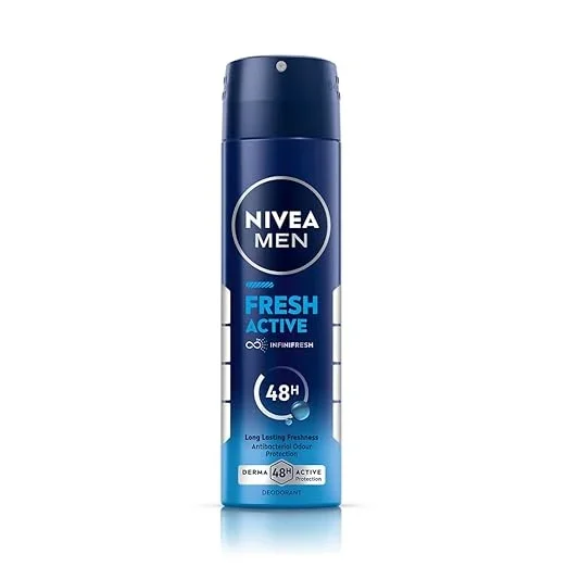 NIVEA Fresh Active 150ml Deodorant Spray, Clean, Fresh Fragrance for Office, Gym & Everyday Use
