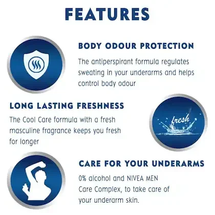 NIVEA MEN Cool Kick Body Deodorant 150ml, 48-Hour Freshness for Daily Confidence image 4