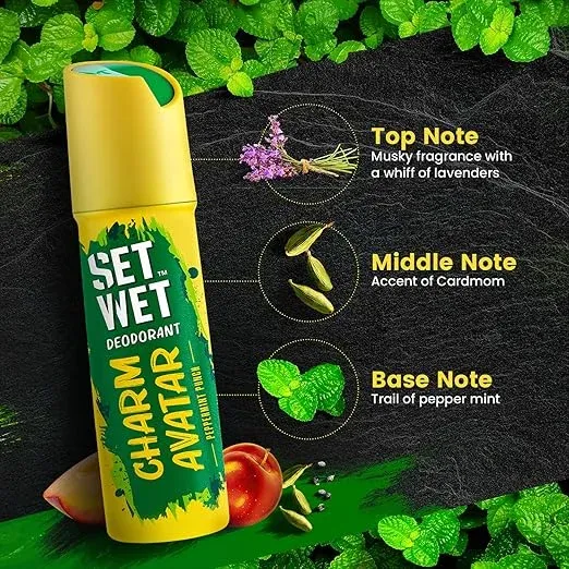 Set Wet Men’s Deodorant Charm Avatar 150ml, Long-Lasting Body Spray with Smooth, Confident Aroma for Everyday Use image 6