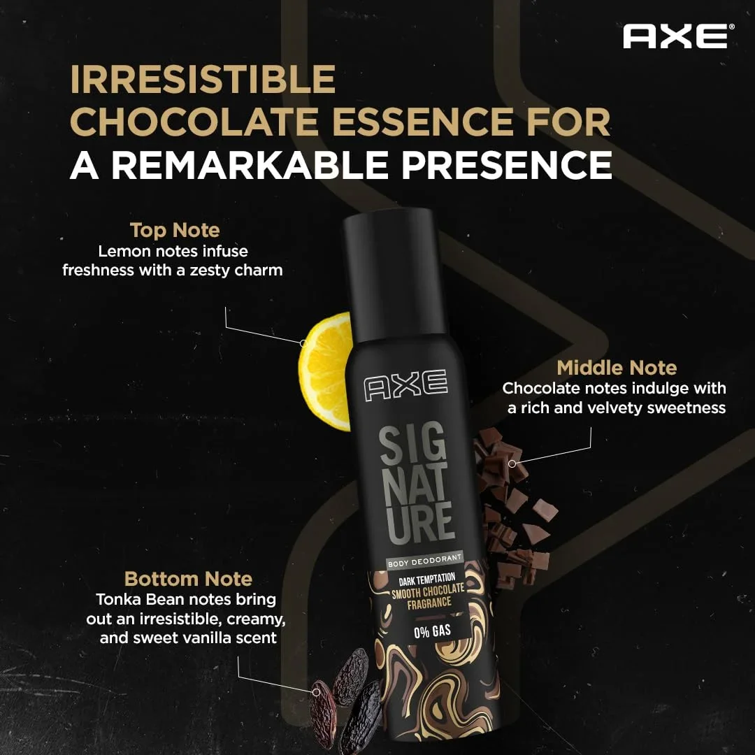 Axe Dark Temptation No Gas Deodorant Spray 154ml, Premium, Long-Lasting Body Fragrance for Men image 4