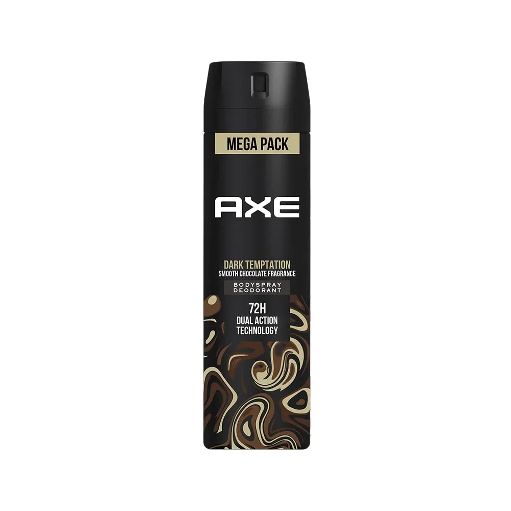 Axe Dark Temptation Deodorant Bodyspray, 215ml, Long-Lasting Chocolate Fragrance for Men